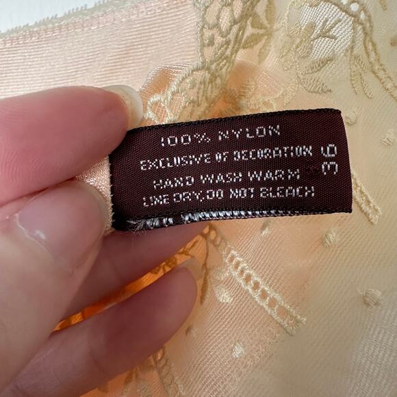 Md (36) VTG 80s Sheer Madness Peach Lace Teddy Romper Lingerie Coquette Romantic - Picture 6 of 7